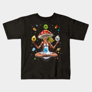 Hippie Mushroom Yoga Kids T-Shirt
